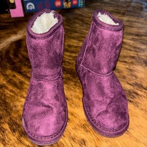 Kids Purple Suede Boots